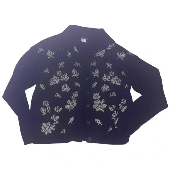 Modiano montage floral knitted equestrian button front cardigan - Picture 1 of 3